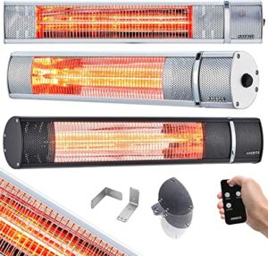 Arebos 2.000 W Infrarot Heizstrahler Silber mit Fernbedienung 3 Heizstufen | Gastro-Bar Heizstrahler Quarzstrahler Terrassenheizer…