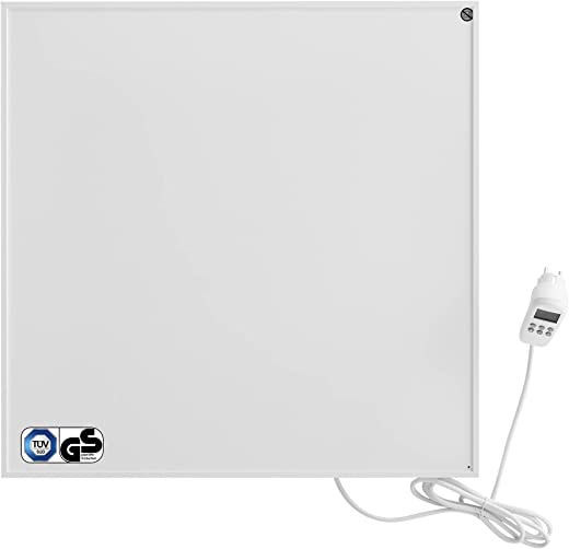 Arebos Infrarotheizung mit Thermostat | 350 W | Elektroheizung GS-geprüft | Wandheizung | Timer | Carbon Crystal | inkl. Montagematerial