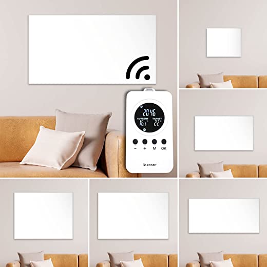 BRAST Infrarotheizung mit Thermostat-Fernbedienung | 300-1200 Watt | inkl. Standfüße & Montagematerial | 10 Jahre Garantie & TÜV |...