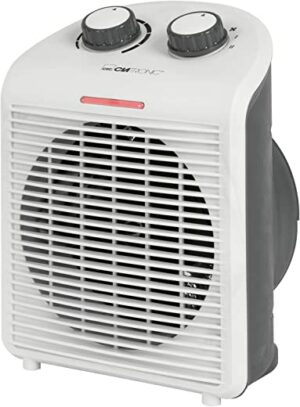 Clatronic HL 3761 Heizlüfter,mobiler & kompakter Heizlüfter, 2 Heizstufen (1000/2000 W), Kaltstufe (Ventilator), stabiler Tragegriff, weiß