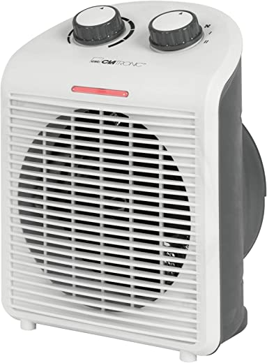 Clatronic HL 3761 Heizlüfter,mobiler & kompakter Heizlüfter, 2 Heizstufen (1000/2000 W), Kaltstufe (Ventilator), stabiler Tragegriff, weiß