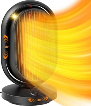 COSYAIREY Keramik Heizlüfter, 1s Schnelles Aufheizen Elektroheizung, 80° Oszillierend & 60° Neigbar Elektrische Eizgeräte, 6 Modi Heizlüfter bad,…