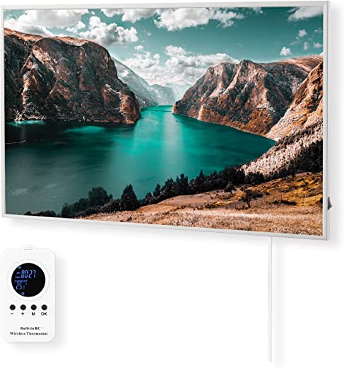 Cozymaker Infrarotheizung, Infrarot Wandheizung mit Thermostat, Infarotheizkoerper 600 Watt Infrarot Heizkörper für 3-15㎡ mit Intelligentem...