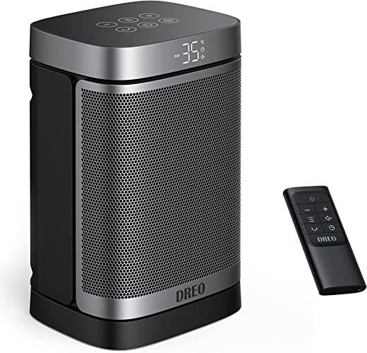 Dreo Keramik Heizlüfter Atom One, 1500 W 70° oszillierende elektrische Heizung mit digitalem Thermostat, tragbare Heizgerät, PTC-Keramikheizung,...