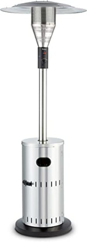 Enders® Terrassenheizer Gas SOLID Edelstahl, Gas-Heizstrahler 5800, Heizpilz mit stufenloser Regulierung, Turbo-Brenner, höhenverstellbar,…