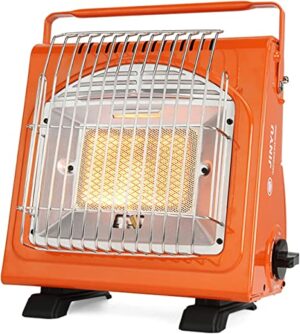 Flytise 1.7KW tragbare Raumheizung Multifunktionale Gasheizung Keramikheizung Verstellbare Eisenofenheizung für Outdoor-Campingzelt Picknick