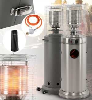 Heidenfeld Gas Heizpilz Inferno GH200 / GH300 Heizstrahler – 3 Jahre Garantie – Terassenheizer 10 kW – Gasheizstrahler – Heizung für Terrasse -…