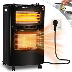 Herrselsam 4200 W Keramik ​Gasheizer + 1260 W Infrarot Heizstrahler, Heizstrahler Gasheizgerät mit 3 Schutzvorrichtungen, Elektrische…