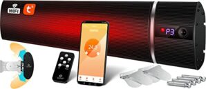 KESSER® Dunkelheizstrahler Heizstrahler 2400W mit Fernbedienung & WiFi APP Terrassenheizer Infrarot-Heizstrahler Wand-Heizstrahler Schwarzstrahler…