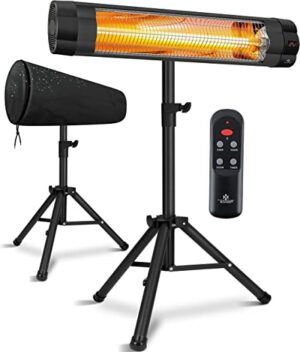 KESSER® Infrarotstrahler Heizstrahler Terrassenstrahler 2500W mit Fernbedienung inkl. Schutzhülle höhenverstellbarem Teleskopstativ…