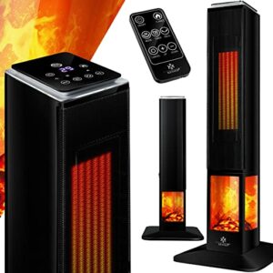 KESSER® Turmheizstrahler Heizstrahler Standheizstrahler Infrarot mit Fernbedienung Timer Kamineffekt, Heizung Turm-Keramik-Heizer Heizlüfter…