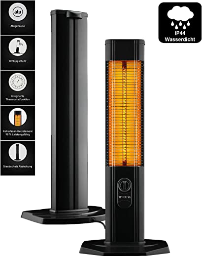 LXV2000 Infrarot Heizung Heizstrahler Carbon Standheizstrahler Terassenheizung | IP44 Wasserdicht | Für Indoor & Outdoor | 2000 W | Thermostat |...
