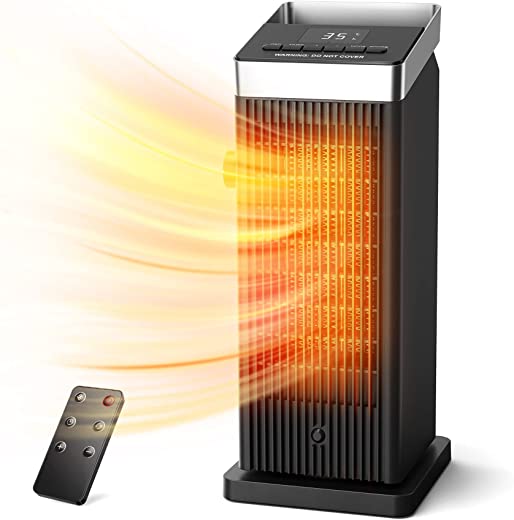 OMISOON Heizlüfter 2000W, ECO heizlüfter energiesparend, PTC thermostat heizung mit 90°Oszillation, 24h Timer, Windeinstellung, Mehrfacher Schutz,...