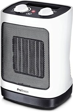 Pro Breeze 2000W Mini Keramik Heizlüfter energiesparend mit automatischer Oszillation, Zwei Leistungsstufen, Kleine Elektroheizung leise für…