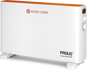 PROUS 2000W Elektroheizung Konvektor, Heizlüfter Energiesparend Leise mit 2 Modi, Thermostat, Turbo, Überhitzungsschutz & Kippschutz, Frostwächter,…
