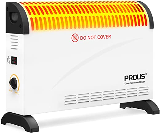 PROUS 2000W Heizung Elektrisch Energiesparend, Konvektor Heizung Energiesparend, Mobile Elektroheizung Energiesparend für Schnelle Wärme,...
