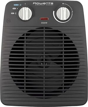 Rowenta SO2210 Compact Power Heizlüfter | 2 Leistungsstufen | Elektro-Heizung | Innenraum | für 20 m² Räume | Schwarz