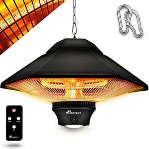 TRESKO Deckenheizstrahler 1200W mit Fernbedienung | Heizstrahler Wärmestrahler mit 2 Heizstufen | Terrassenstrahler Heizpilz Infrarot Innen & Außen…