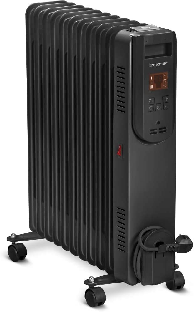 TROTEC Ölradiator TRH 25 E 3 Heizstufen 2.500 W Heizleistung 11-Rippen-Radiator 8 min Aufheizzeit Timer IR-Fernbedienung