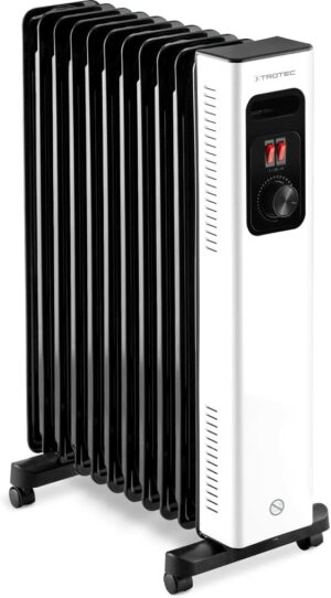 TROTEC Ölradiator TRH 27 E 2.500 W Elektro Heizkörper mit 11 Rippen, 3 Heizstufen, stufenlos einstellbares Thermostat und Sicherheitsabschaltfunktion